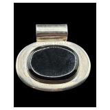 LARGE STERLING SILVER ONYX MEXICO PENDANT