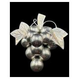 LARGE MEXICO STERLING SILVER GRAPE BROOCH