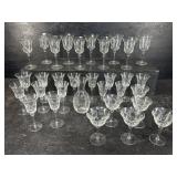 31 PC OF ETCHED STEMWARE