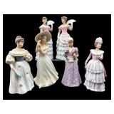 LOT OF 6 HOMCO PORCELAIN LADY FIGURINES