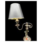 SILVERPLATE CANDLESTICK LAMP