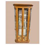 OAK BOW GLASS TALL CURIO