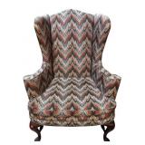 ANTIQUE QUEEN ANNE WINGBACK CHAIR