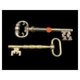 2 LARGE METAL SKELETON KEYS