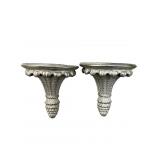 PAIR OF ANDREA BY SADEK METAL WALL SHELVES