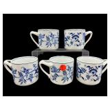 LOT OF 5 BLUE DANUBE COFFEE CUPS/MUGS