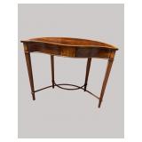 MAITLAND SMITH INLAID MAHOGANY HALF ROUND CONSOLE