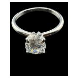 STERLING SILVER CZ SOLITAIRE RING
