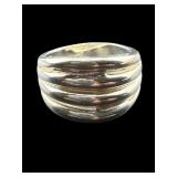 STERLING SILVER CIGAR STYLE BAND RING
