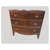 19TH CENT. MAHOGANY 3 DRAWER AS IS CHEST
