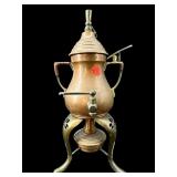 EARLY UNIS FRANCE COPPER COFFEE POT ON STAND
