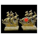 PR CAST BRASS CLIPPER SHIP BOOKENDS
