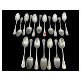 SET OF 18 EARLY PEWTER SERVING SPOONS