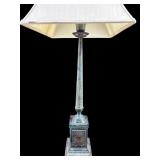 TALL METAL ORNATE BUFFET LAMP