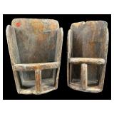 LOT OF 2 PRIMITIVE WOODEN SCOOPS
