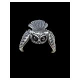 RARE MARTY MAGIC STERLING OWL RING