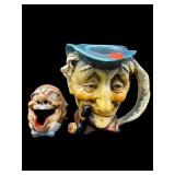 2 PC LOT OF CERAMIC/PORCELAIN TOBY MUG & ASHTRAY