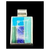 MEXICO STERLING SILVER TURQUOISE PENDANT