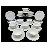 LARGE LOT WESTMORELAND GRAPE AND LEAF MILK GLASS