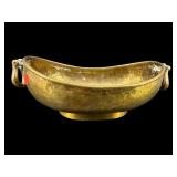 HAMMERED BRASS FOOTED OVAL BOWL