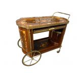 ITALIAN MARQUETRY INLAID TEA CART