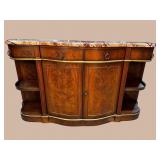 ITALIAN FLAMED MAHOGANY MARBLE TOP BUFFET