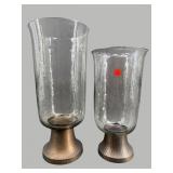 2 PC LOT LARGE HURRICANE CANDLEHOLDERS