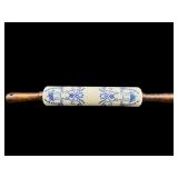 BLUE AND WHITE PORCELAIN ROLLING PIN