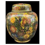 ANTIQUE CLOISONNE FLORAL GINGER JAR