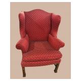 SOLID MAHOGANY CHIPPENDALE WINGBACK CHAIR