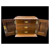 19TH CENTURY ELMWOOD TABLE TOP CHEST