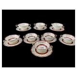 8 ROYAL BAYREUTH CREAM SOUPS AND SAUCERS