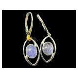 PR OF STERLING 925 TANZANITE EARRINGS