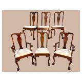 6 SOLID MAHOGANY CHIPPENDALE DINING CHAIRS