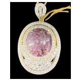 STERLING 925 STAR RUBY & WHITE SAPPHIRE PENDANT