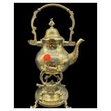ANTIQUE ENGLISH BRASS TILTING TEAPOT