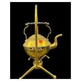 ANTIQUE ENGLISH BRASS TILTING TEAPOT