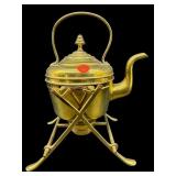 ANTIQUE BRASS ENGLISH TILTING TEAPOT
