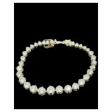 STERLING SILVER VINTAGE CZ TENNIS BRACELET