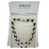14K GOLD BAILEYï¿½S FINE JEWELRY PEARL & ONYX