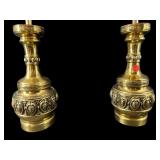2 ORIENTAL SOLID BRASS LAMPS