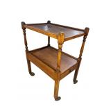 OAK 1 DRAWER TEA TROLLY
