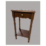 WALNUT 1 DRAWER TURNED LEG STAND