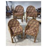 4 BAMBOO FORMED TOMMY BAHAMA STYLE CHAIRS