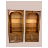 2 CHERRY OPEN BOOKCASES