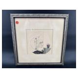 THE PRINCESS IN HER TOWER ETCHING IN FRAME