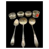 STERLING NAPKIN RINGS & SPOONS LOT SCRAP OR USE