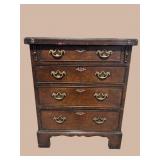 ALL BURLED WALNUT INLAID BACHELORS CHEST WITH