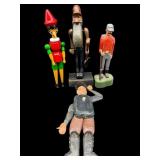 4 PC LOT FOLK ART WOODEN FIGURES