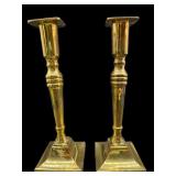 HEAVY BRASS TALL CANDLESTICKS